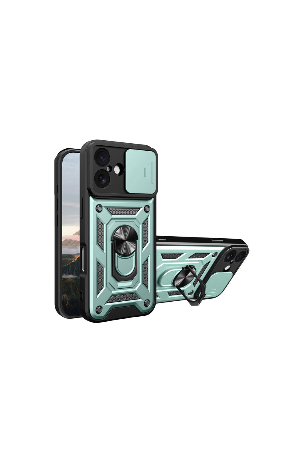 Apple iPhone 17 Uyumlu Pars Lens Yüzüklü Silikon - Yeşil