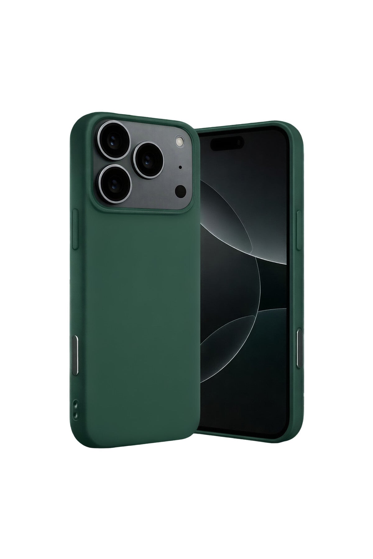Apple iPhone 17 Pro Max Uyumlu Nano içi Kadife Silikon - Koyu Yeşil