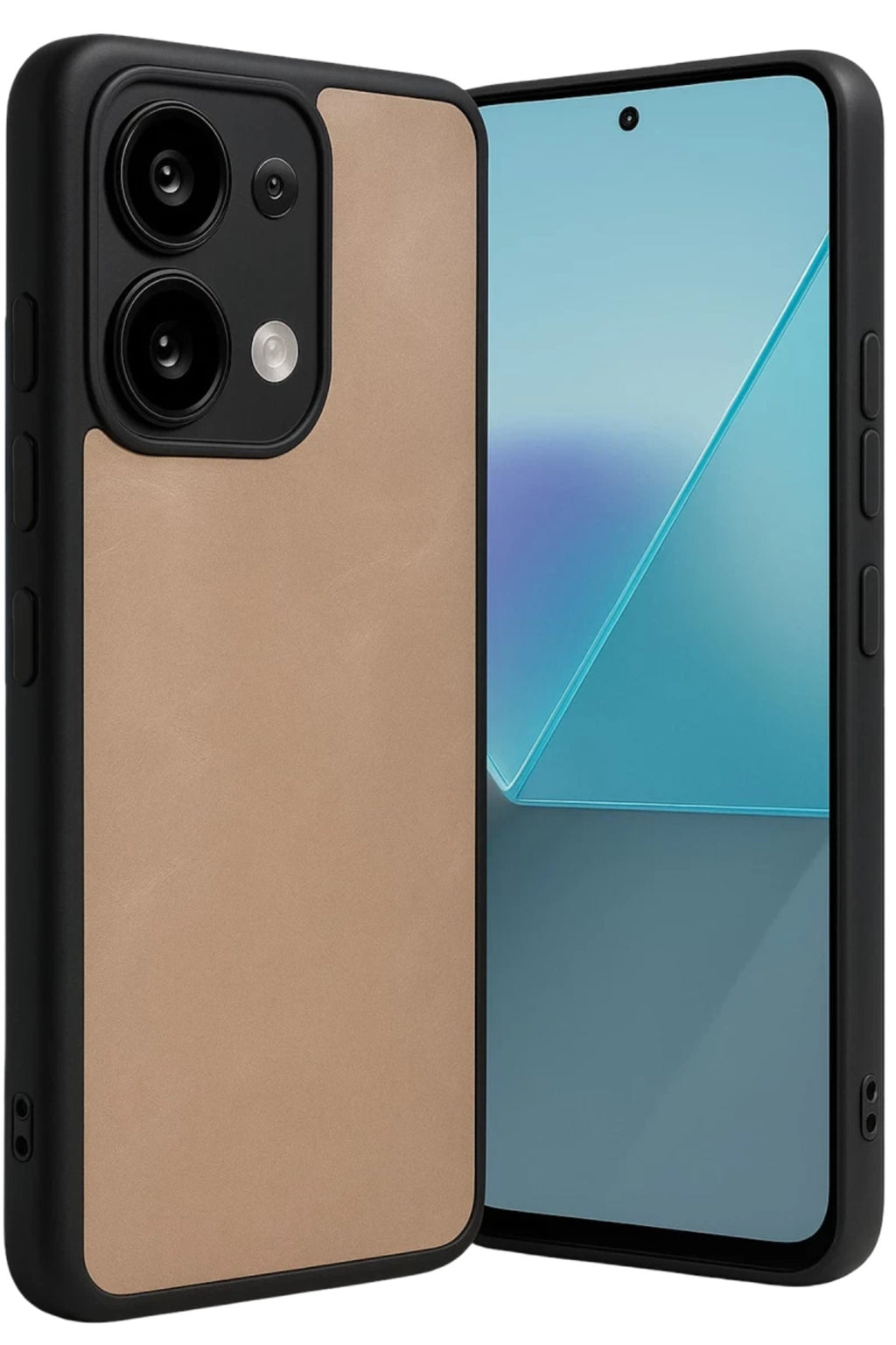 Xiaomi Redmi Note 13 4G Uyumlu Kılıf Aras Deri Kapak - Pudra