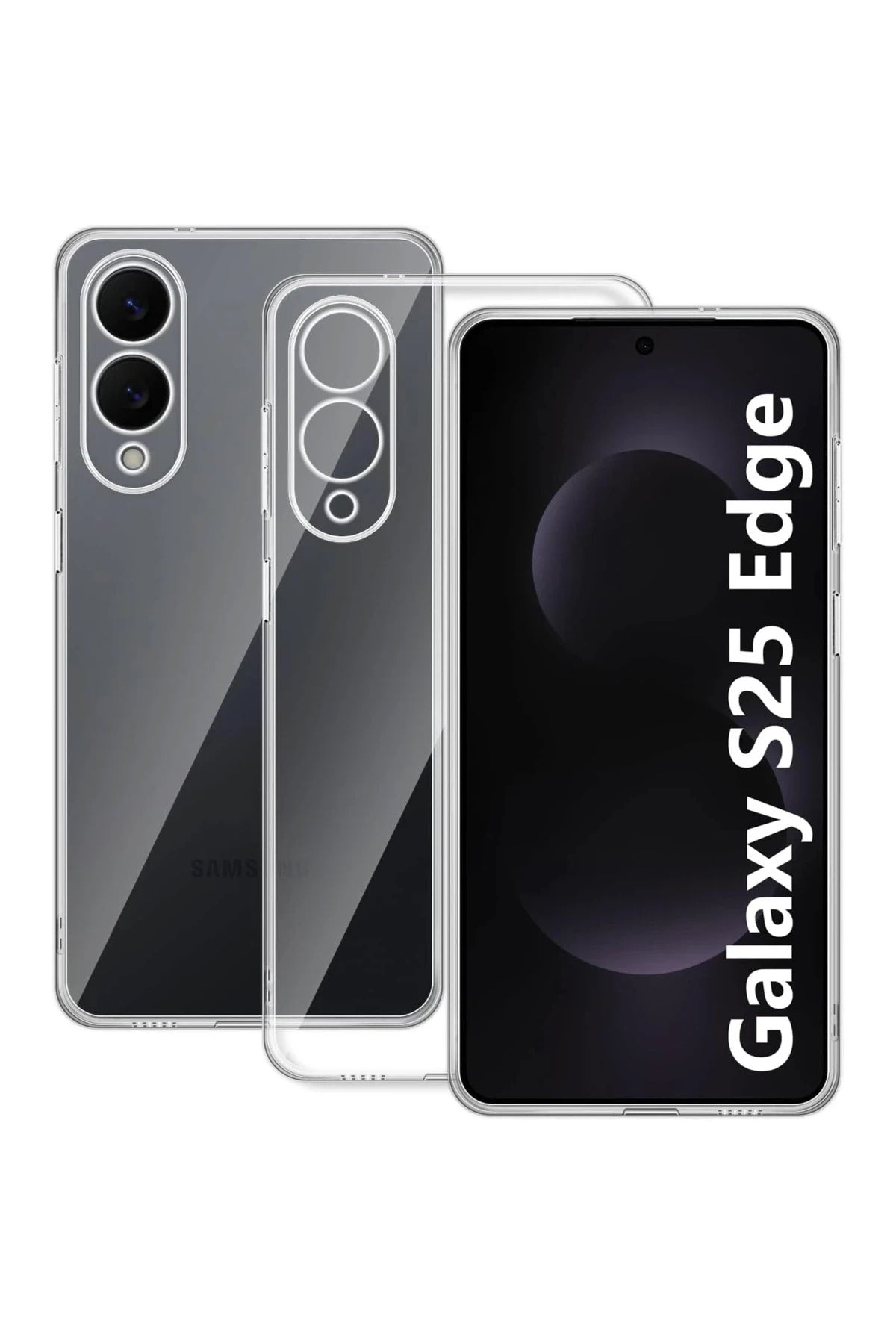 Samsung Galaxy S25 Uyumlu Edge Kılıf Lüx Şeffaf Silikon