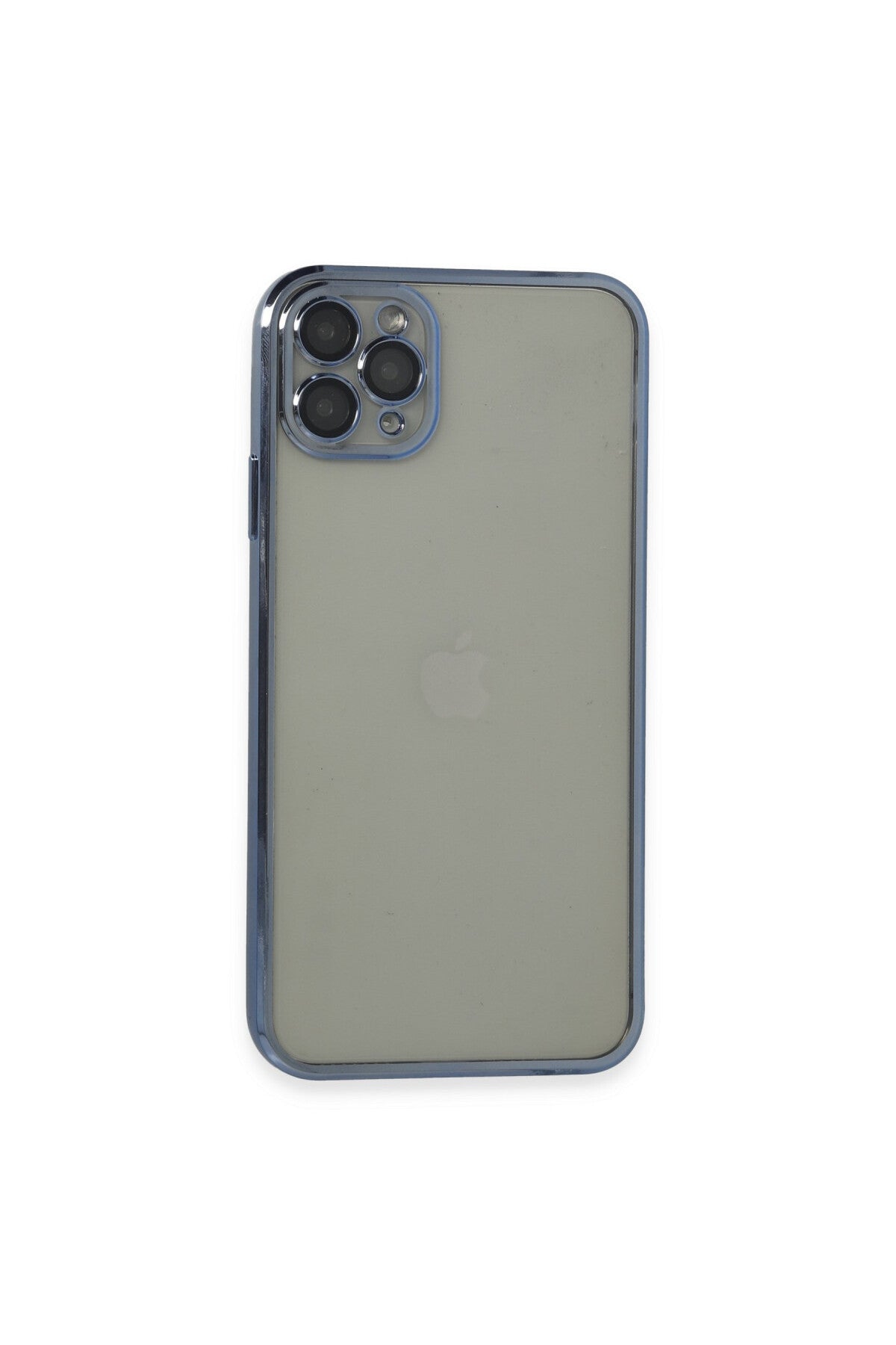 Apple iPhone 11 Pro Max Uyumlu Kılıf Lensli Silikon - Açık Mavi