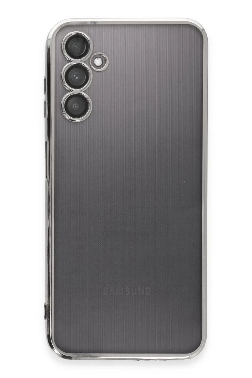 Samsung Galaxy A14 4G Uyumlu Kılıf Lensli Silikon - Gümüş
