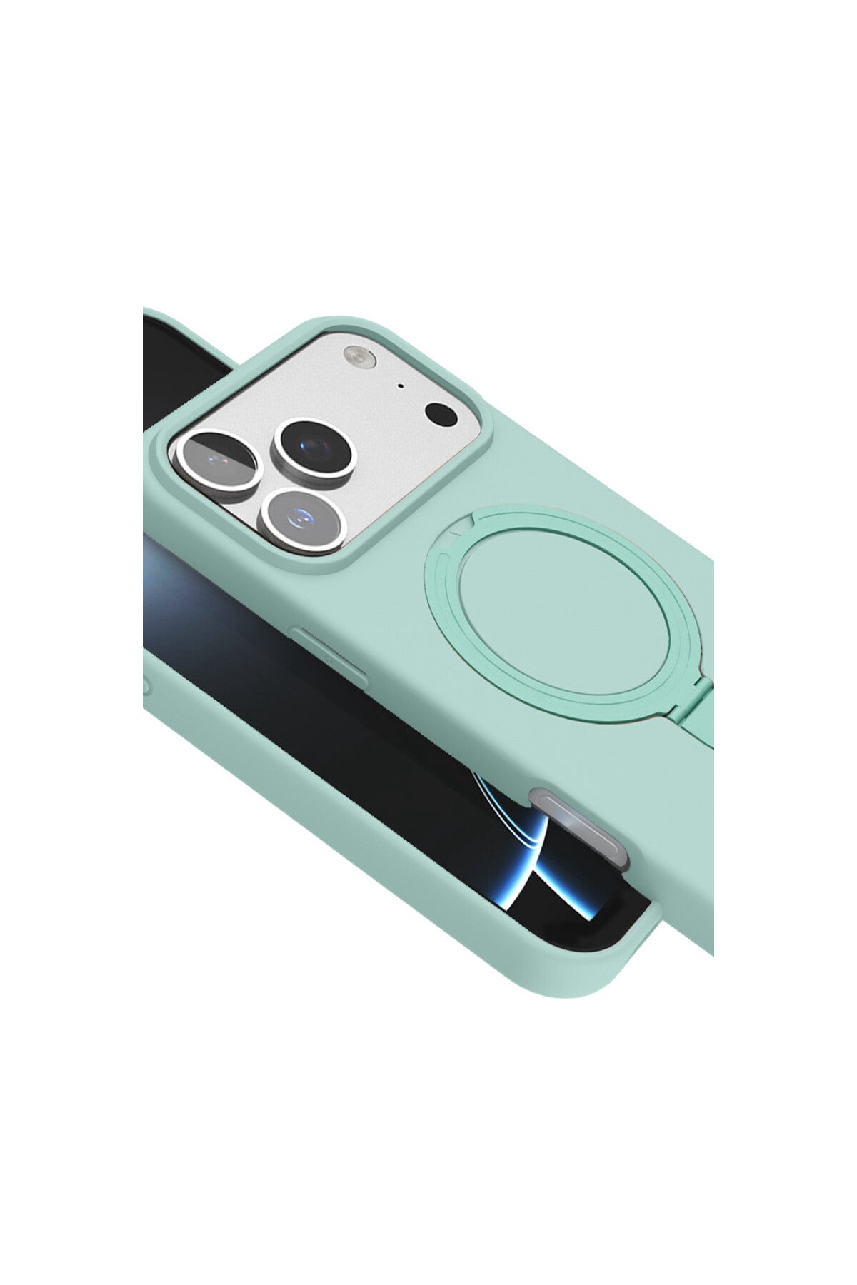 Apple iPhone 17 Pro Uyumlu Regal Magsafe Standlı Kapak - Su Yeşili