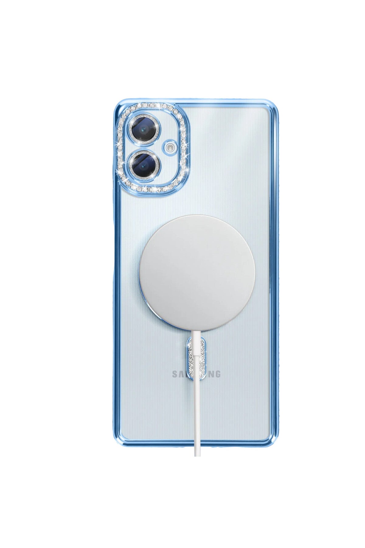 Samsung Galaxy A06 Uyumlu Joke Simli Magneticsafe Kılıf - Mavi