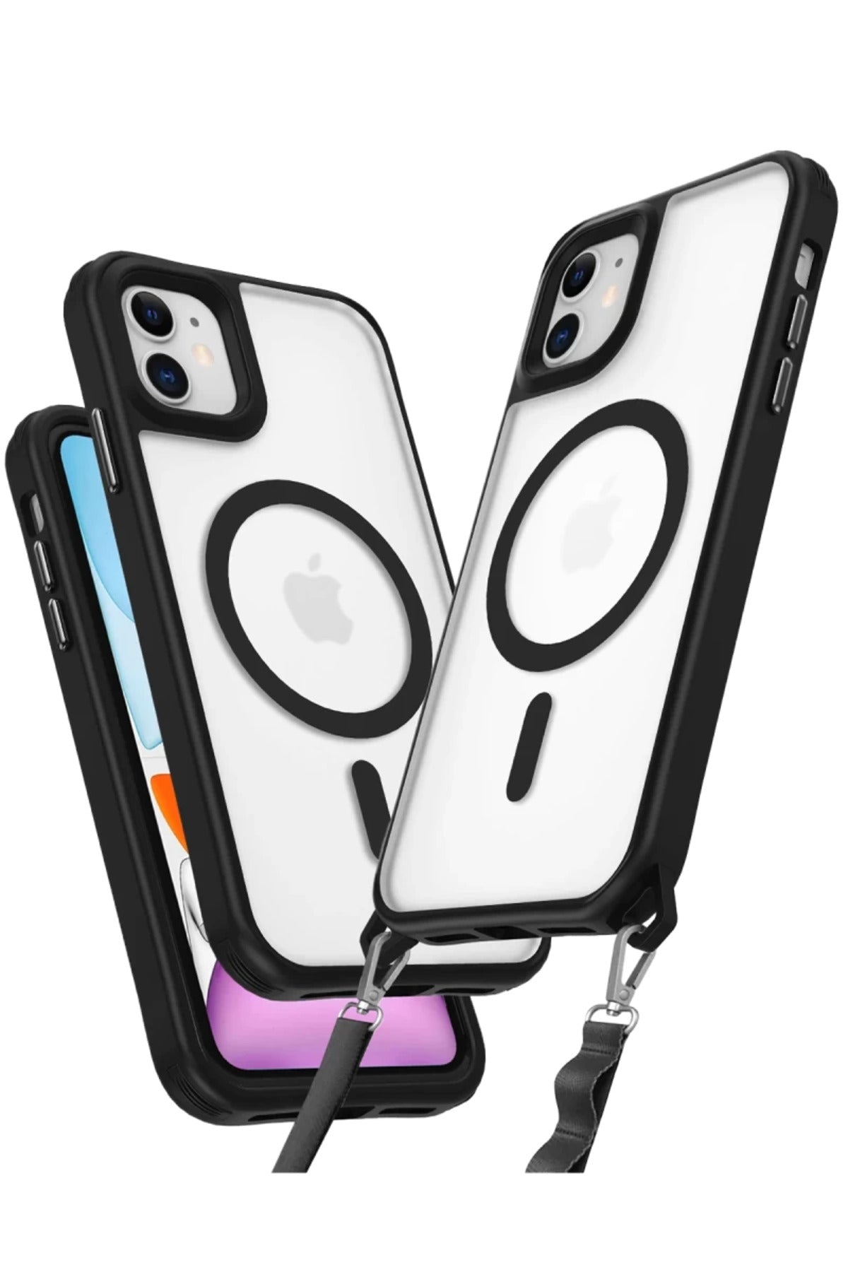 Apple iPhone 11 Uyumlu Kılıf Enka Magsafe Silikon Kılıf - Siyah