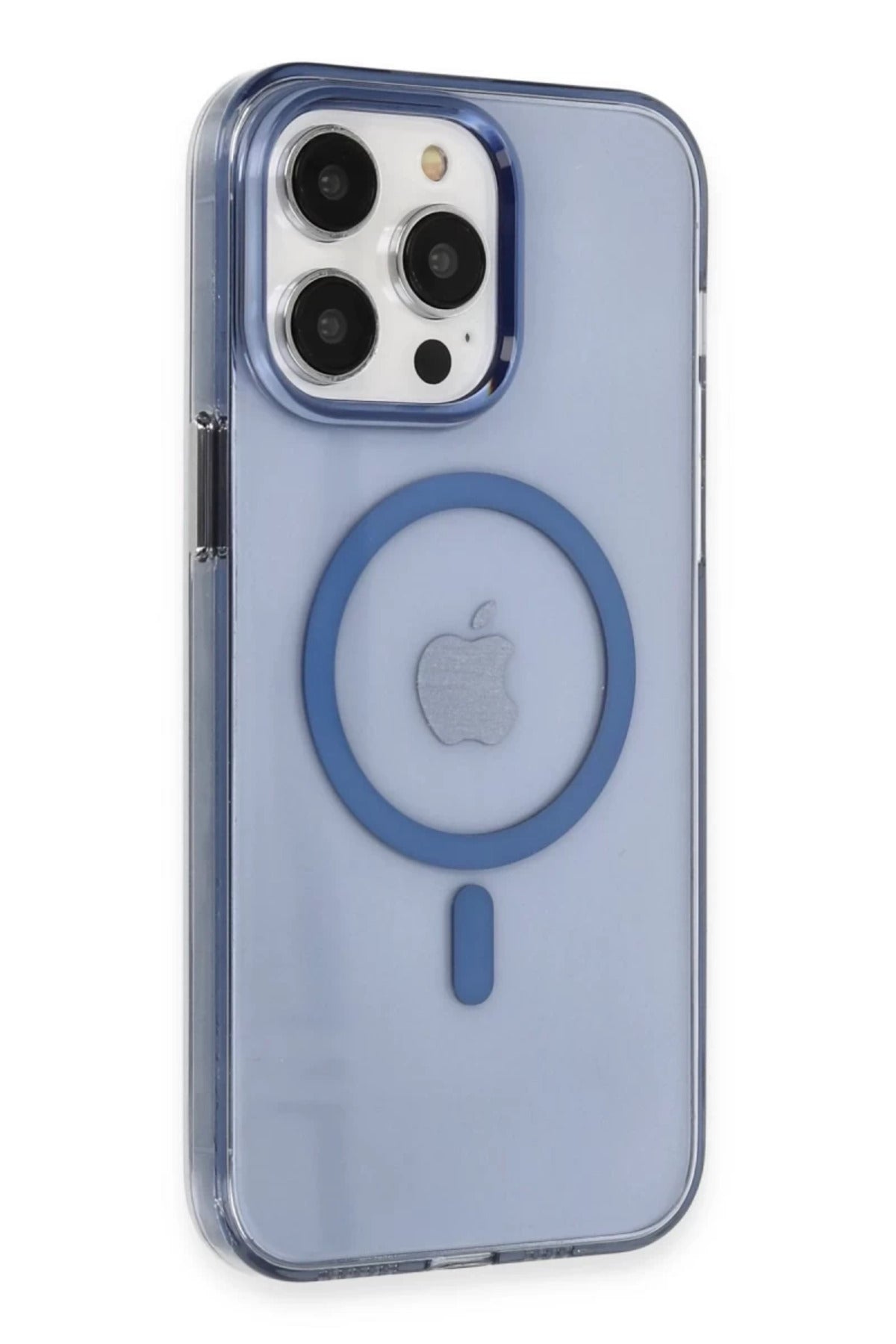 Apple iPhone 14 Pro Uyumlu Kılıf Tron Şeffaf Magsafe Kapak - Mavi