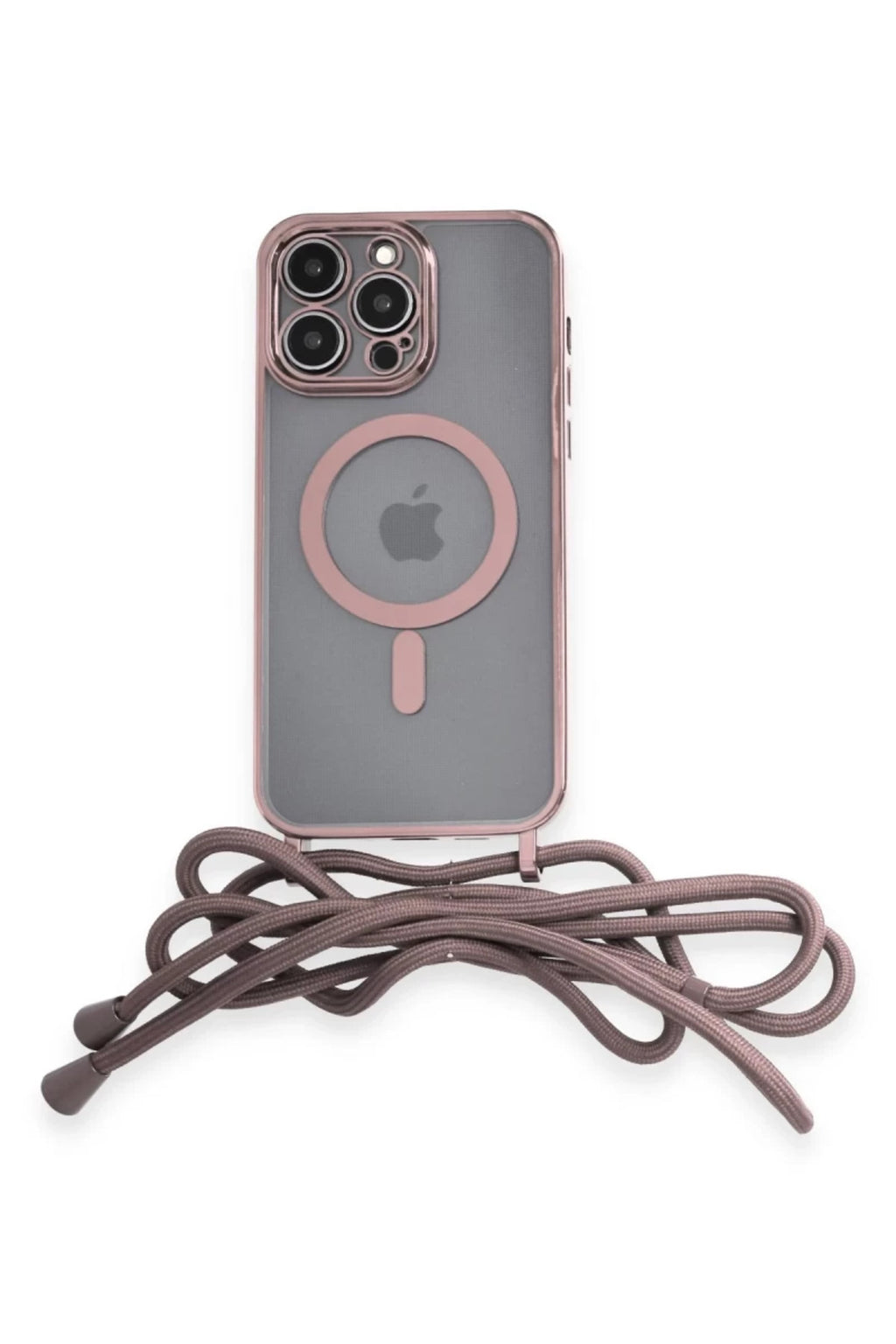 Apple iPhone 14 Pro Uyumlu Kılıf Divo Lazer Askılı Magsafe Kapak - Pembe