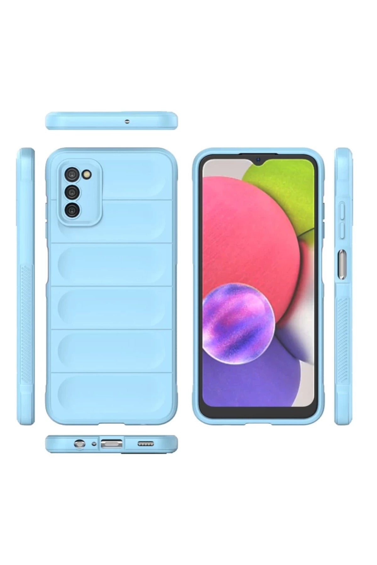 Samsung Galaxy A03S Uyumlu Kılıf Optimum Silikon - Sky Blue