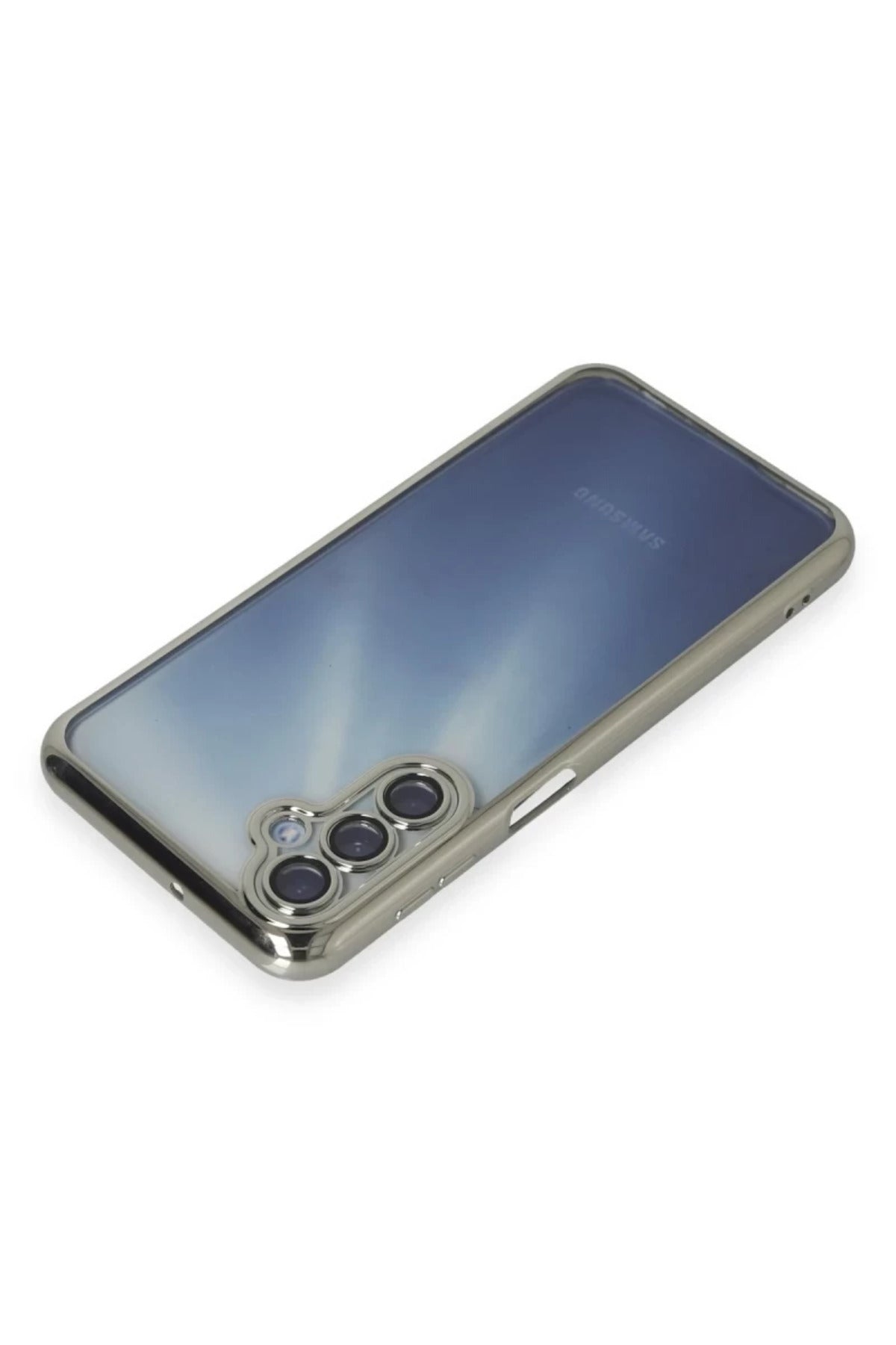 Samsung Galaxy A55 5G Uyumlu Kılıf Lensli Silikon - Gümüş