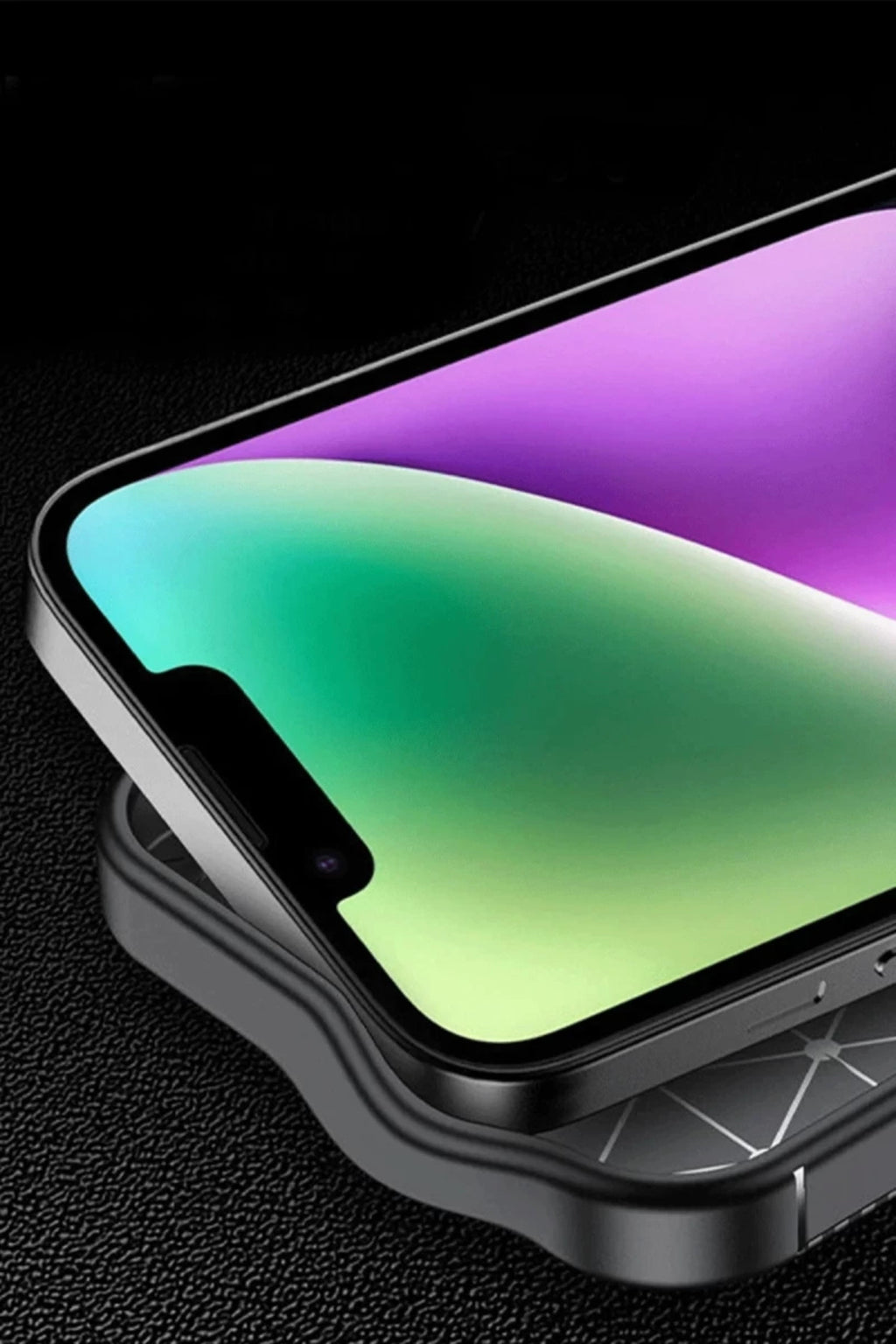 Apple iPhone 16E Uyumlu Kılıf Auto Focus Karbon Kapak - Siyah