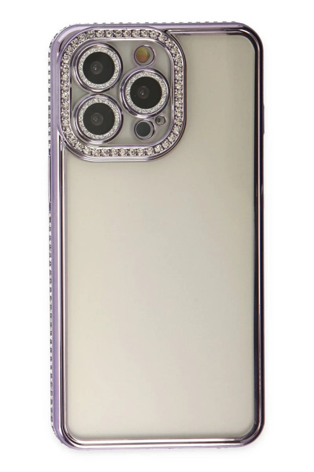 Apple iPhone 14 Pro Uyumlu Kılıf Joke Taşlı Silikon - Mor