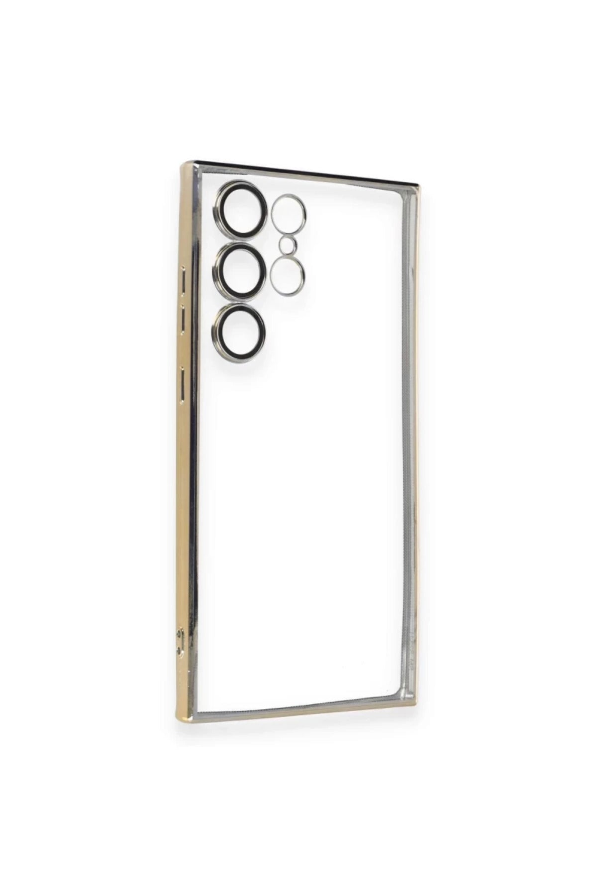 Samsung Galaxy S23 Ultra Uyumlu Kılıf Lensli Silikon - Gold