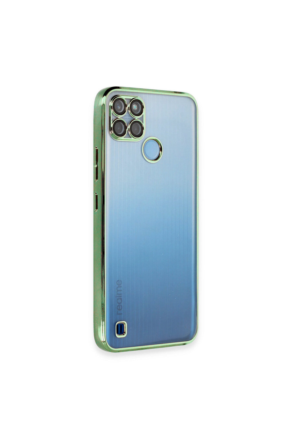Realme C25Y Uyumlu Kılıf Lensli Silikon - Yeşil