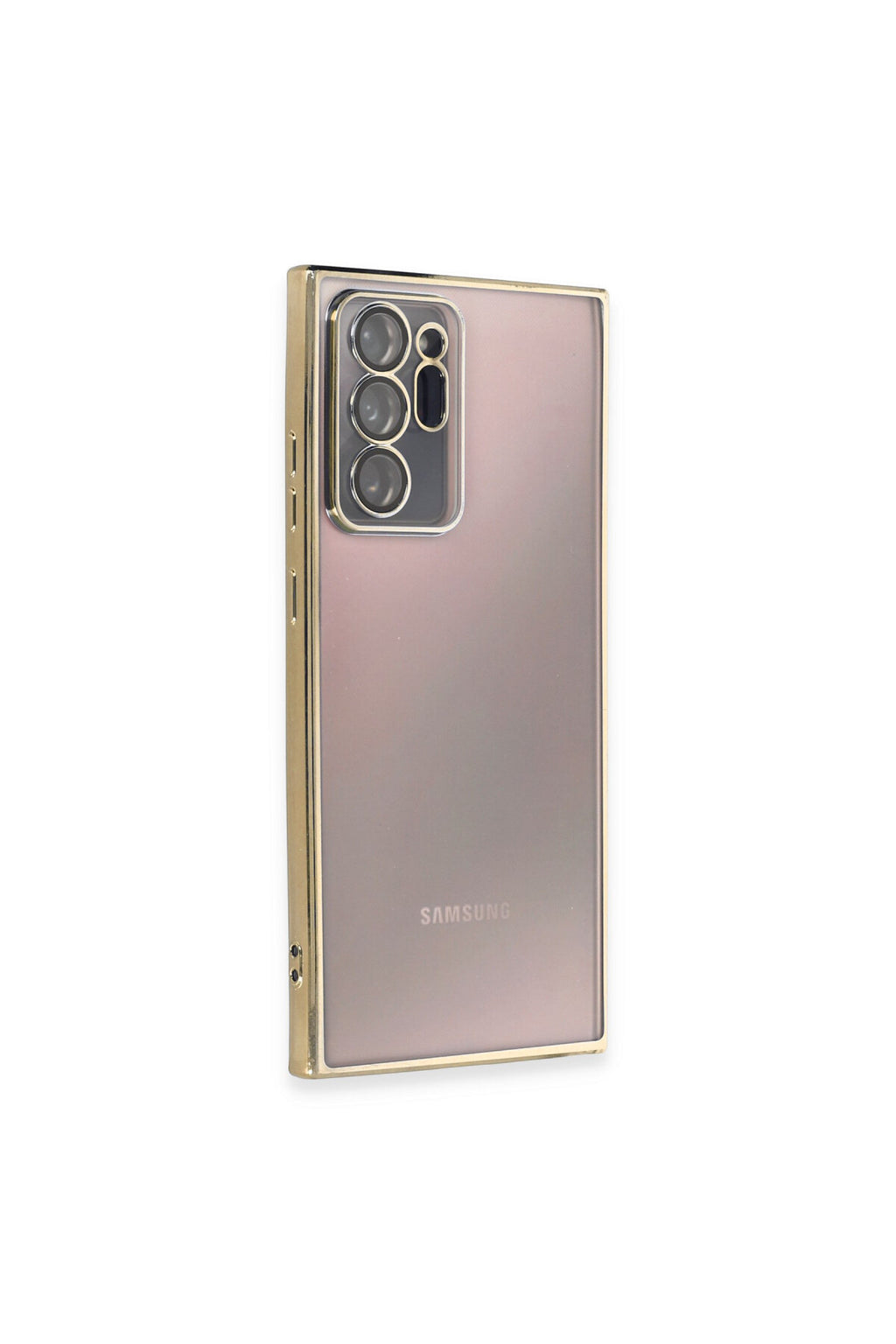 Samsung Galaxy Note 20 Ultra Uyumlu Kılıf Lensli Silikon - Gold