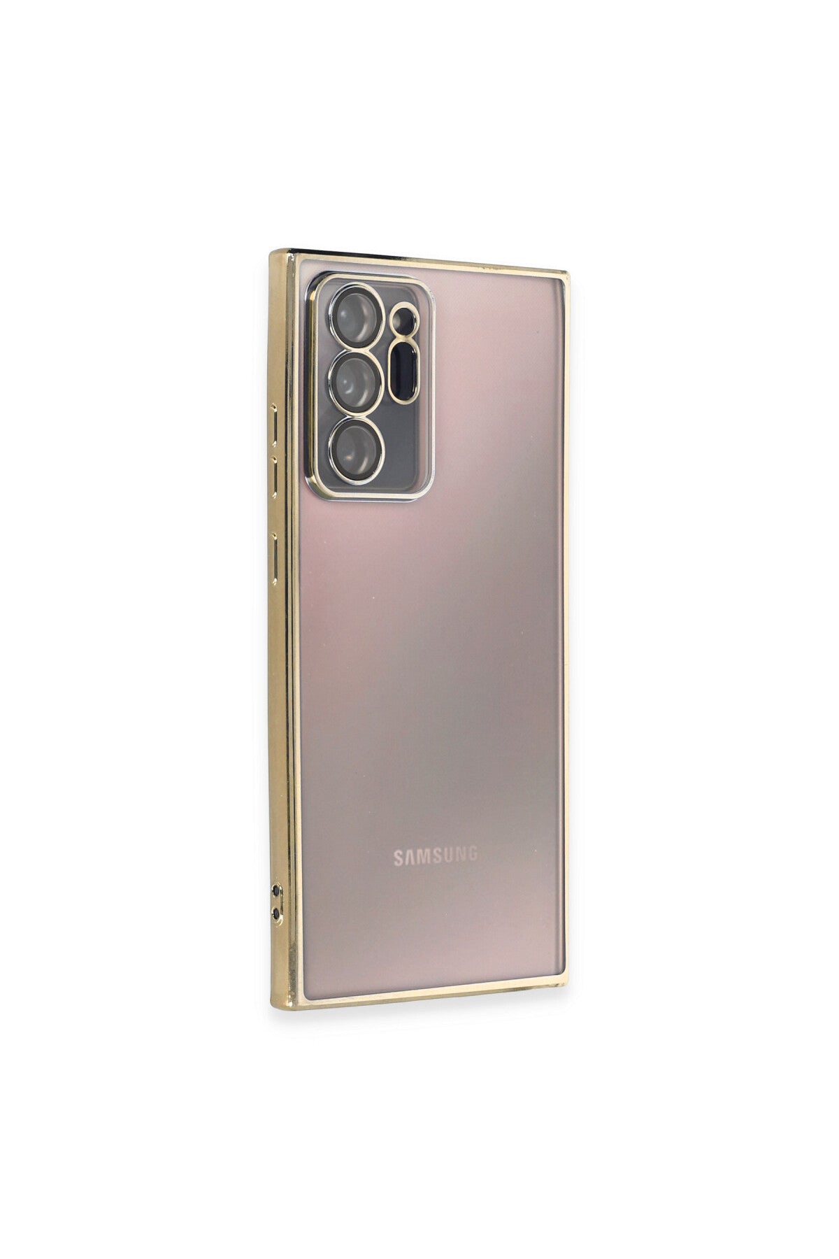 Samsung Galaxy Note 20 Ultra Uyumlu Kılıf Lensli Silikon - Gold