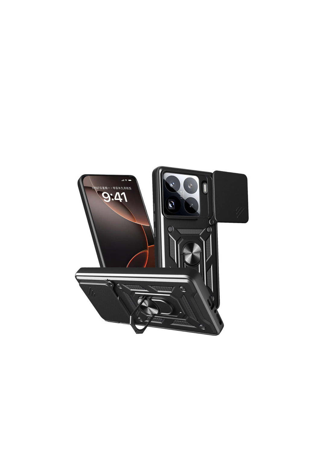 Xiaomi Mi 15 Pro Uyumlu Kılıf Pars Lens Yüzüklü Silikon - Siyah