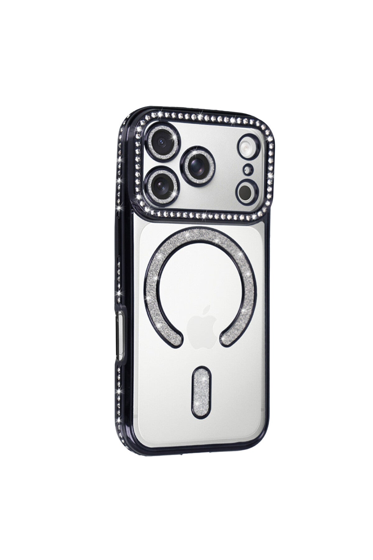 Apple iPhone 17 Pro Max Uyumlu Joke Simli Magneticsafe Kılıf - Siyah