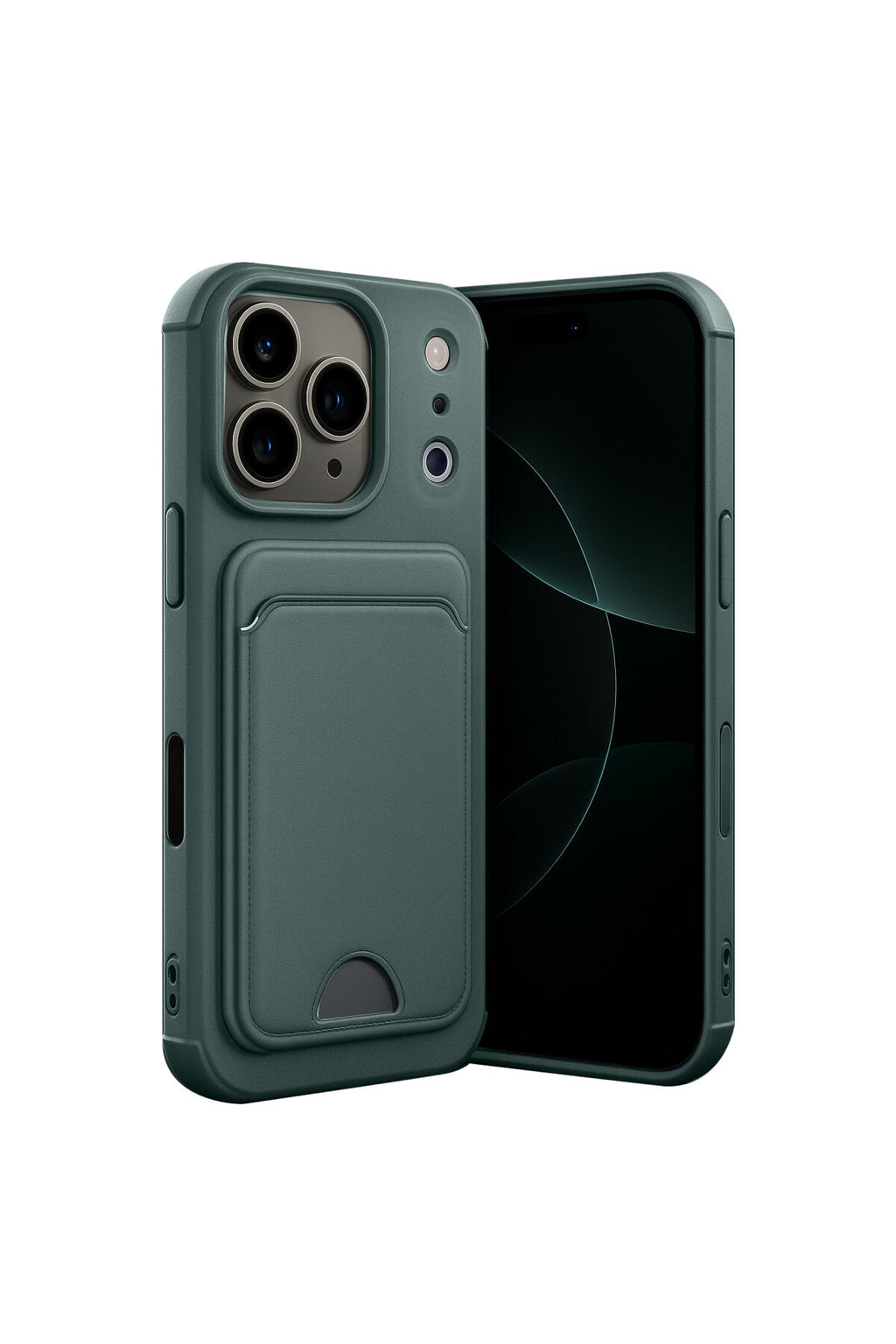 iPhone 17 Pro Max Kelvin Kartvizitli Silikon - Koyu Yeşil