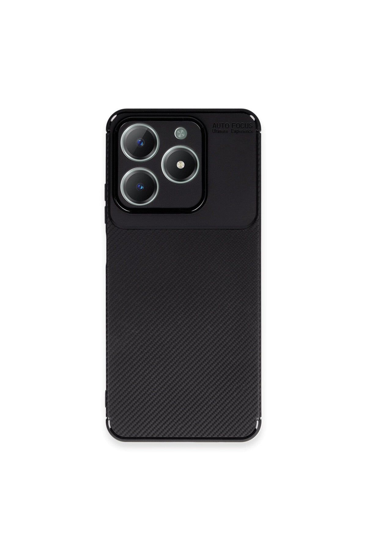 Realme C61 Uyumlu Kılıf Auto Focus Karbon Kapak - Siyah