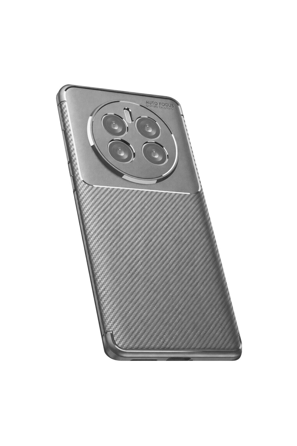 Realme 12 Pro Plus Uyumlu Kılıf Auto Focus Karbon Kapak - Gri