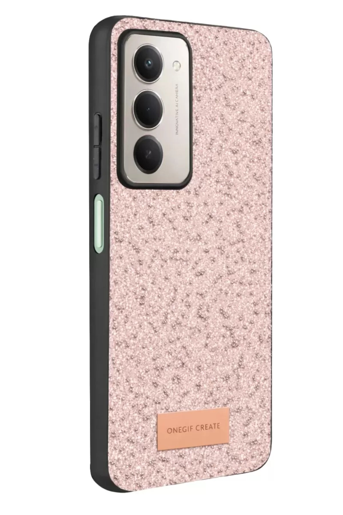 Onegif Xiaomi Redmi 15 4G Uyumlu Bright Simli Kapak - Pembe