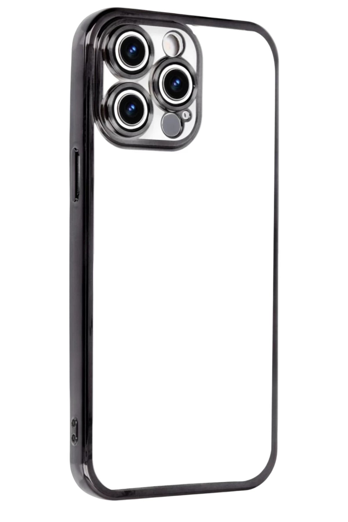 Apple iPhone 15 Pro Max Uyumlu Lensli Silikon - Siyah