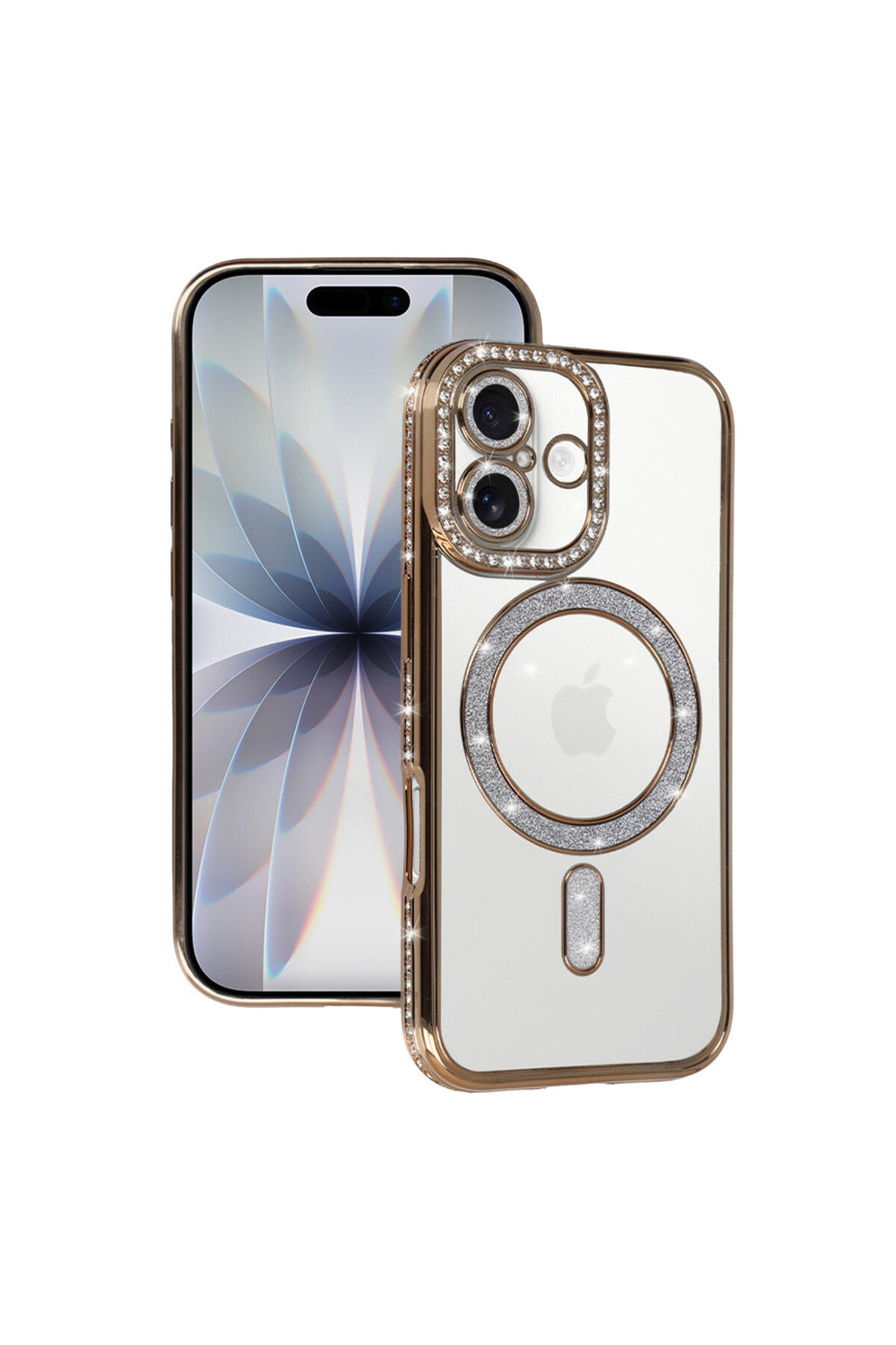Apple iPhone 17 Uyumlu Joke Simli Magneticsafe Kılıf - Gold