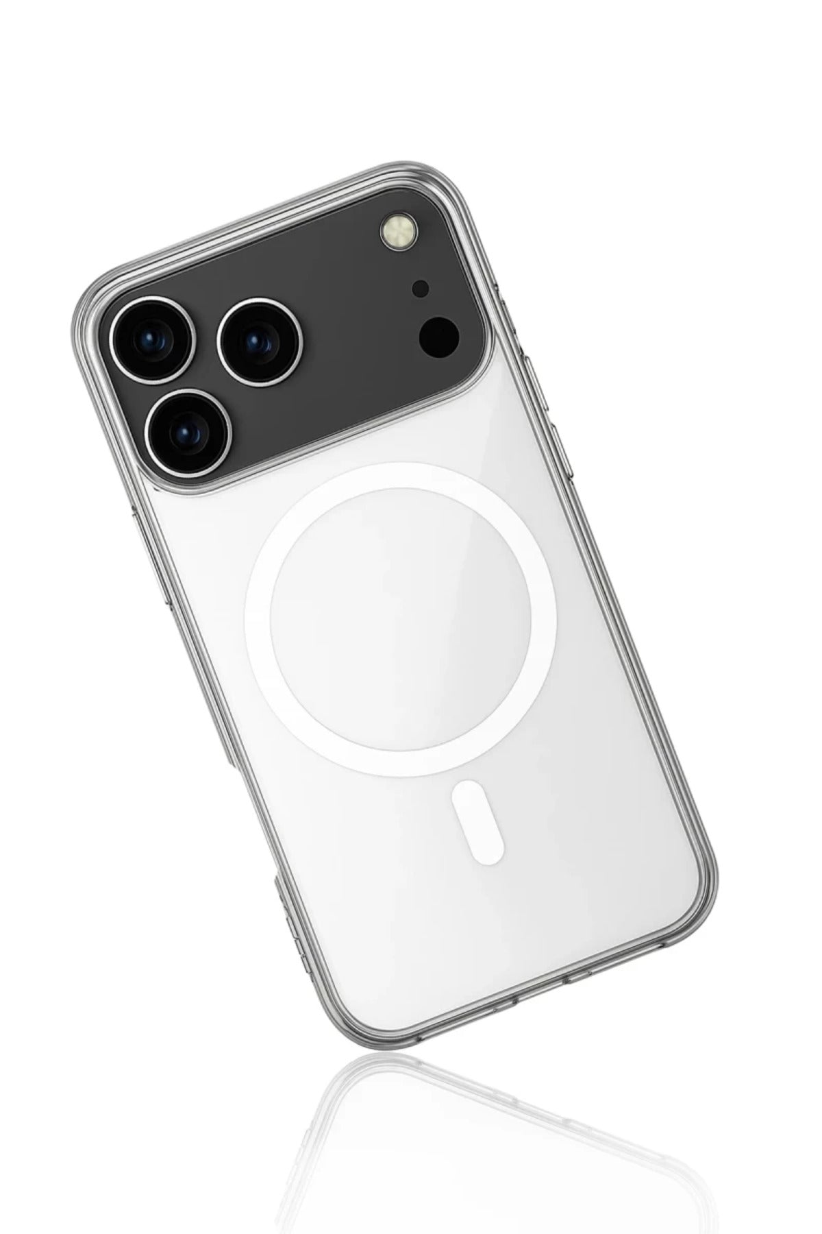 Apple iPhone 17 Pro Uyumlu Kılıf Magneticsafe Şeffaf Silikon - Şeffaf
