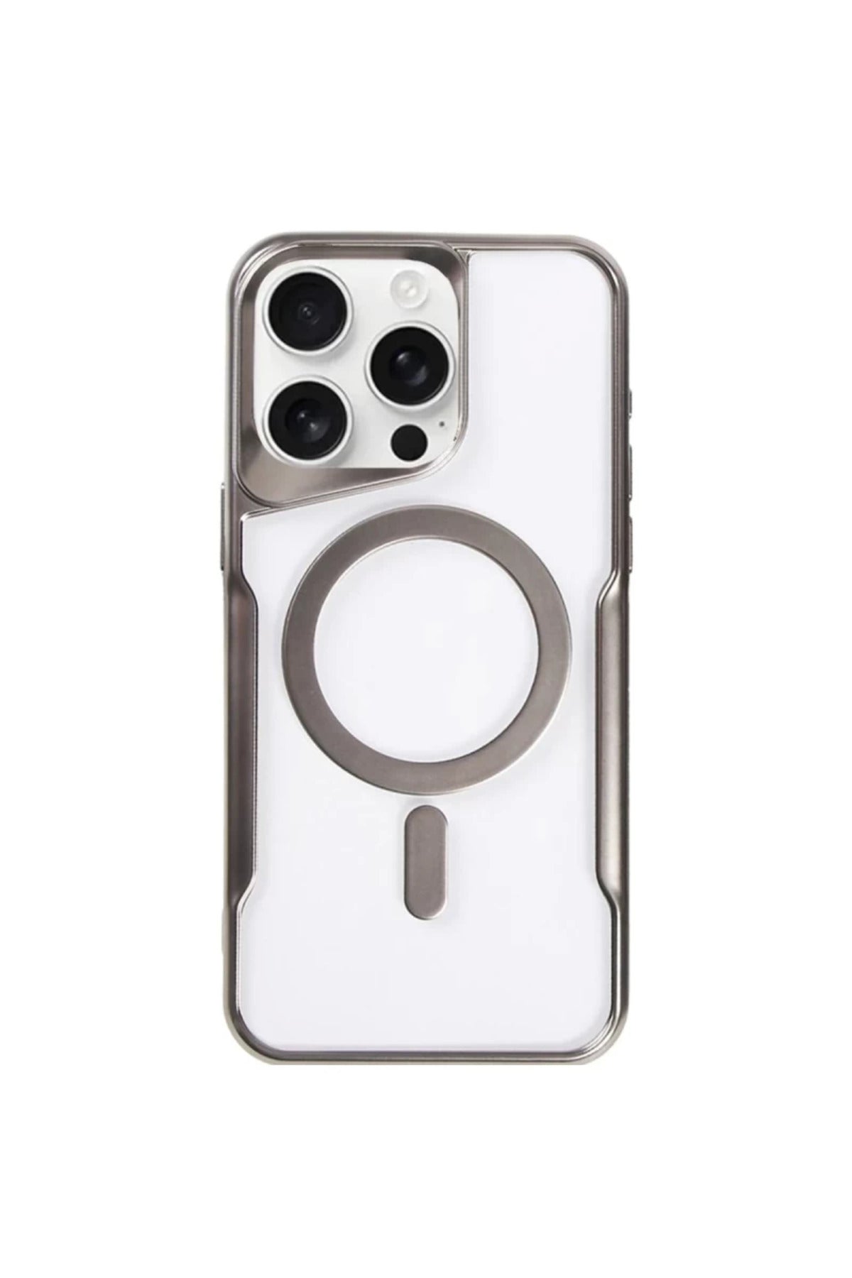 Apple iPhone 11 Pro Max Uyumlu Kılıf Boyi Magsafe Silikon Kapak - Titan Gri