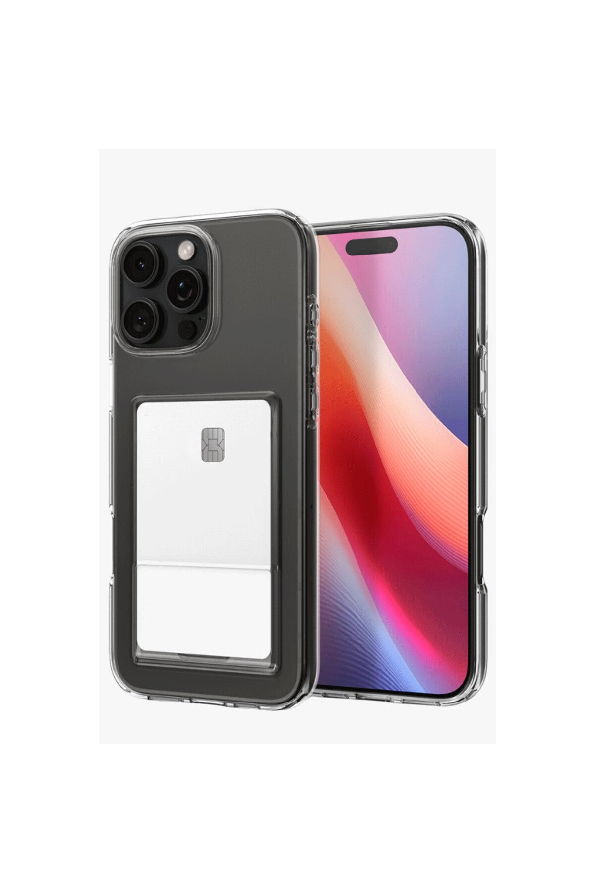 Apple iPhone 16 Pro Max Uyumlu Kılıf Kart Şeffaf Silikon - Şeffaf