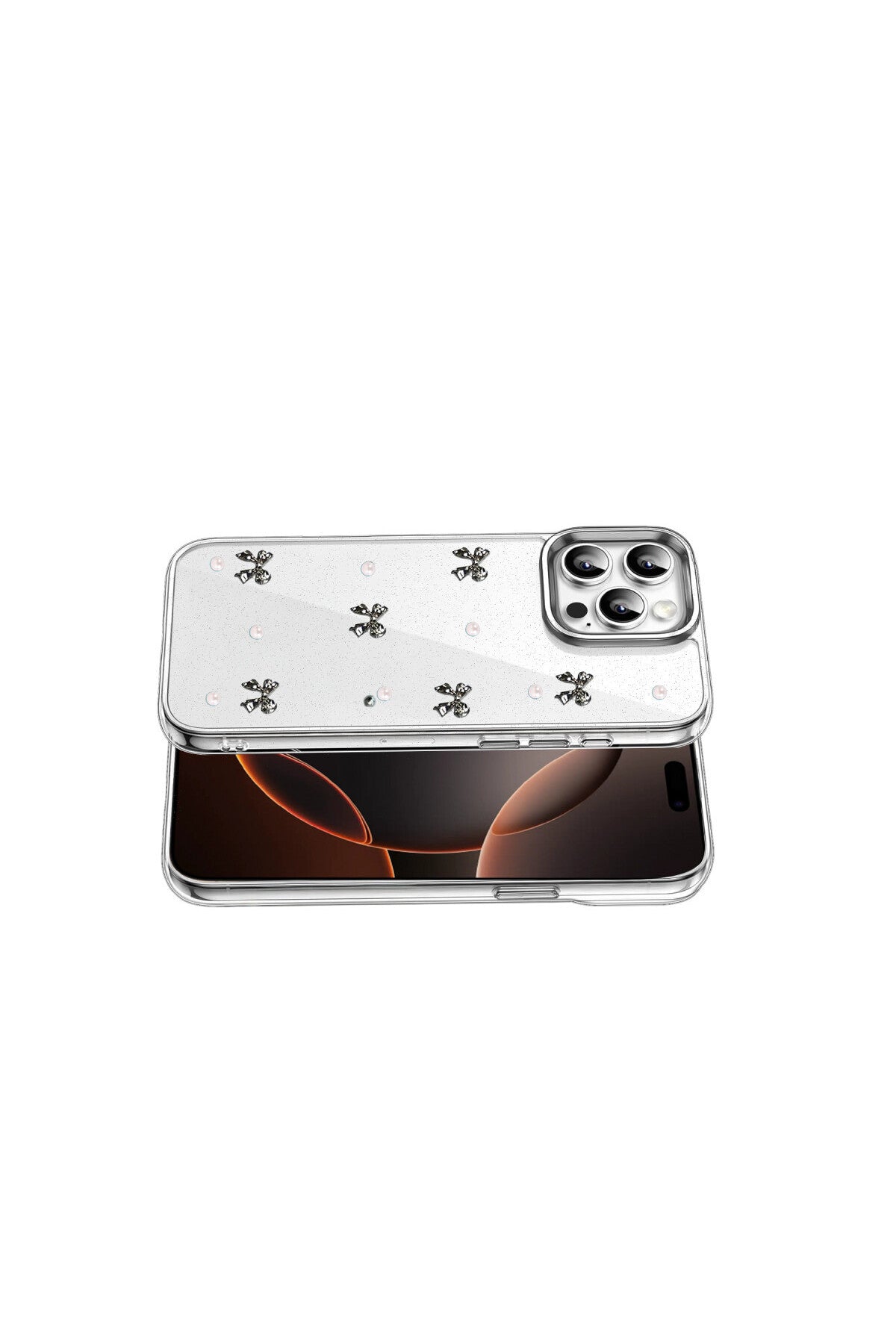 Apple iPhone 16 Pro Max Uyumlu Fiyonk Desenli Kapak - Desen 8