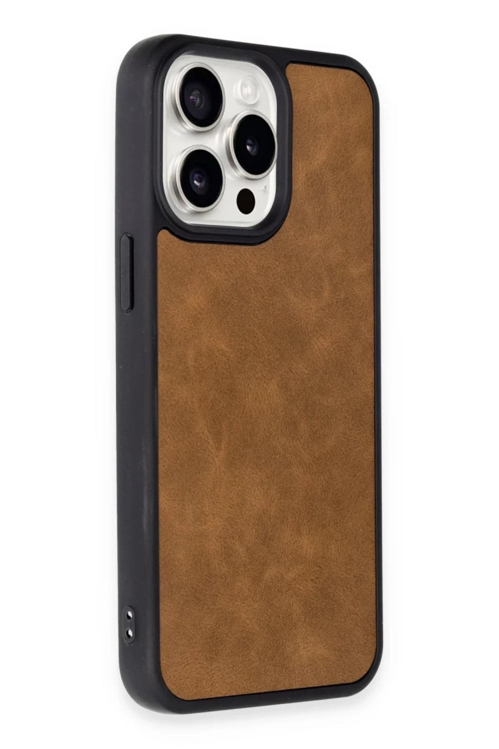 Apple iPhone 15 Pro Max Uyumlu Kılıf Aras Deri Kapak - Taba