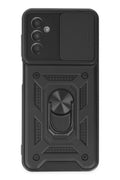 Samsung Galaxy A04S Uyumlu Kılıf Pars Lens Yüzüklü Silikon - Siyah