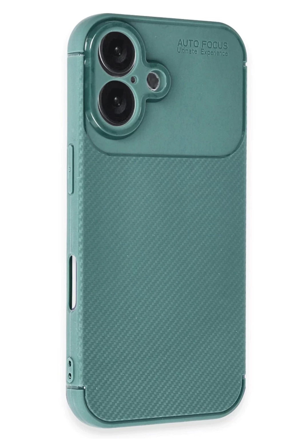 Apple iPhone 16 Plus Uyumlu Kılıf Auto Focus Karbon Kapak - Koyu Yeşil