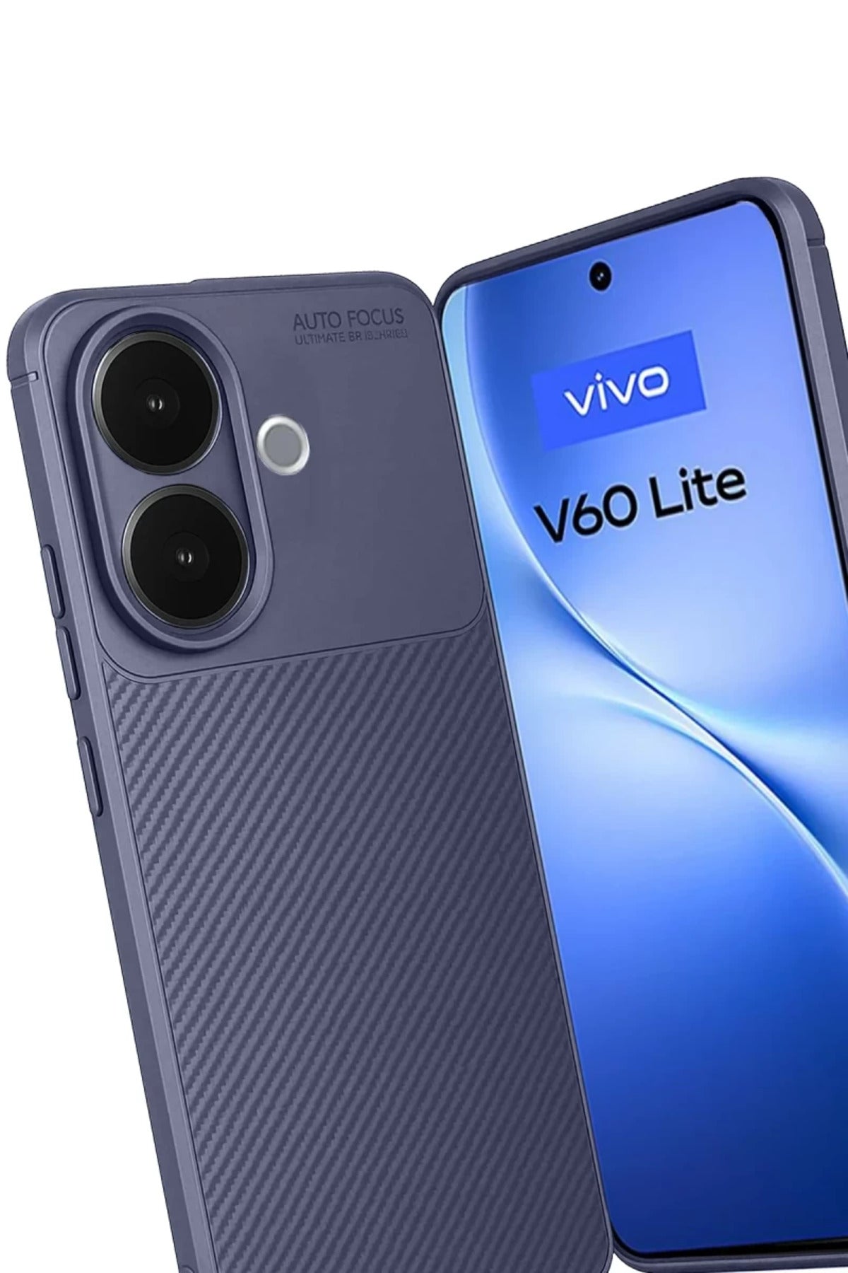 Vivo V60 Lite Uyumlu Auto Focus Karbon Kapak - Lacivert