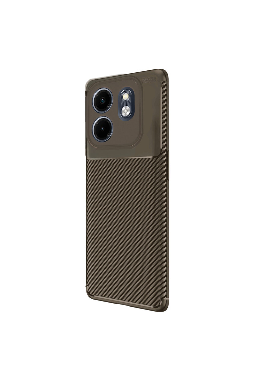 İnfinix Hot 50i 4G Uyumlu Kılıf Auto Focus Karbon Kapak - Kahverengi
