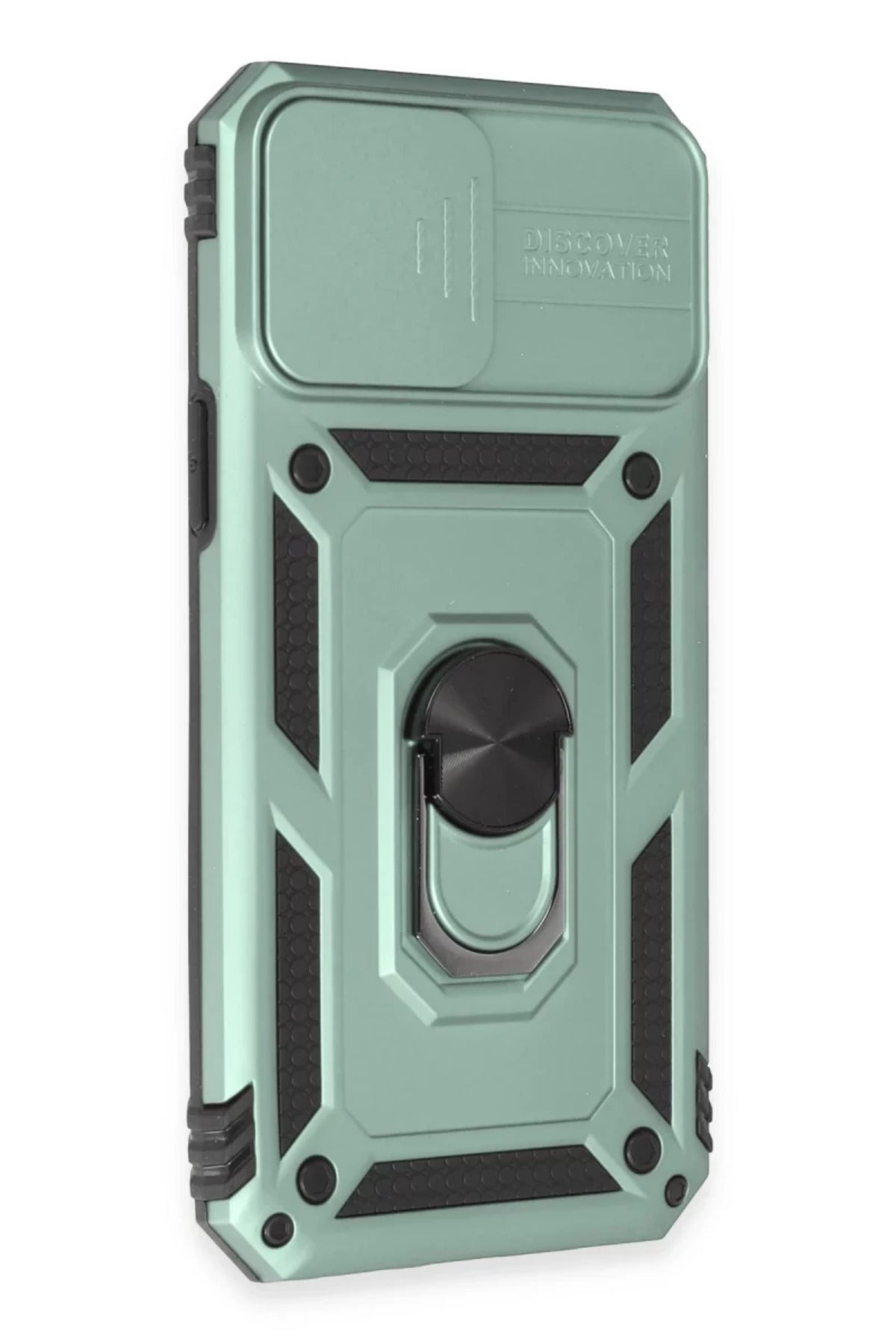 Apple iPhone 12 Pro Max Uyumlu Kılıf Pars Lens Yüzüklü Silikon - Yeşil