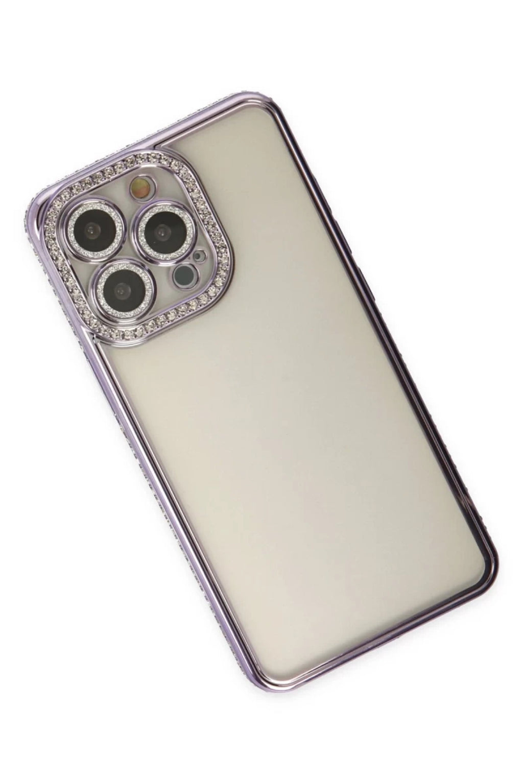 Apple iPhone 14 Pro Uyumlu Kılıf Joke Taşlı Silikon - Mor