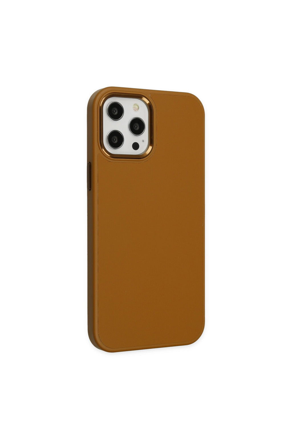 Apple iPhone 12 Pro Max Uyumlu Kılıf Asya Deri Silikon - Kahverengi