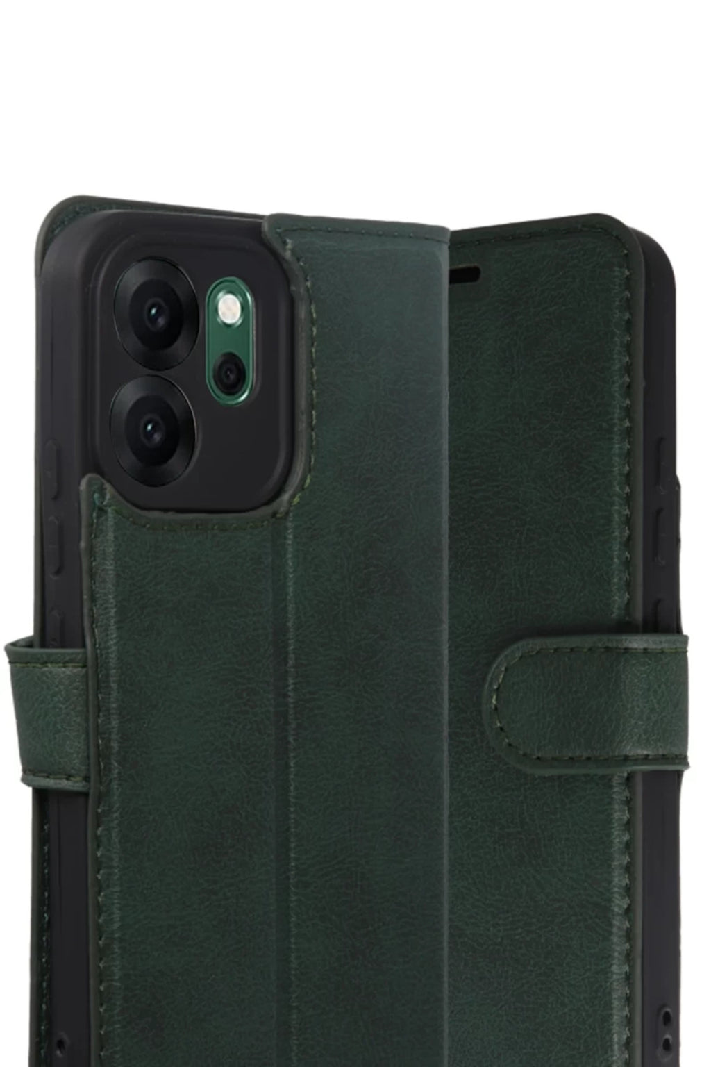 Oppo Reno 14F Uyumlu Trend S Plus Kapaklı Kılıf - Yeşil