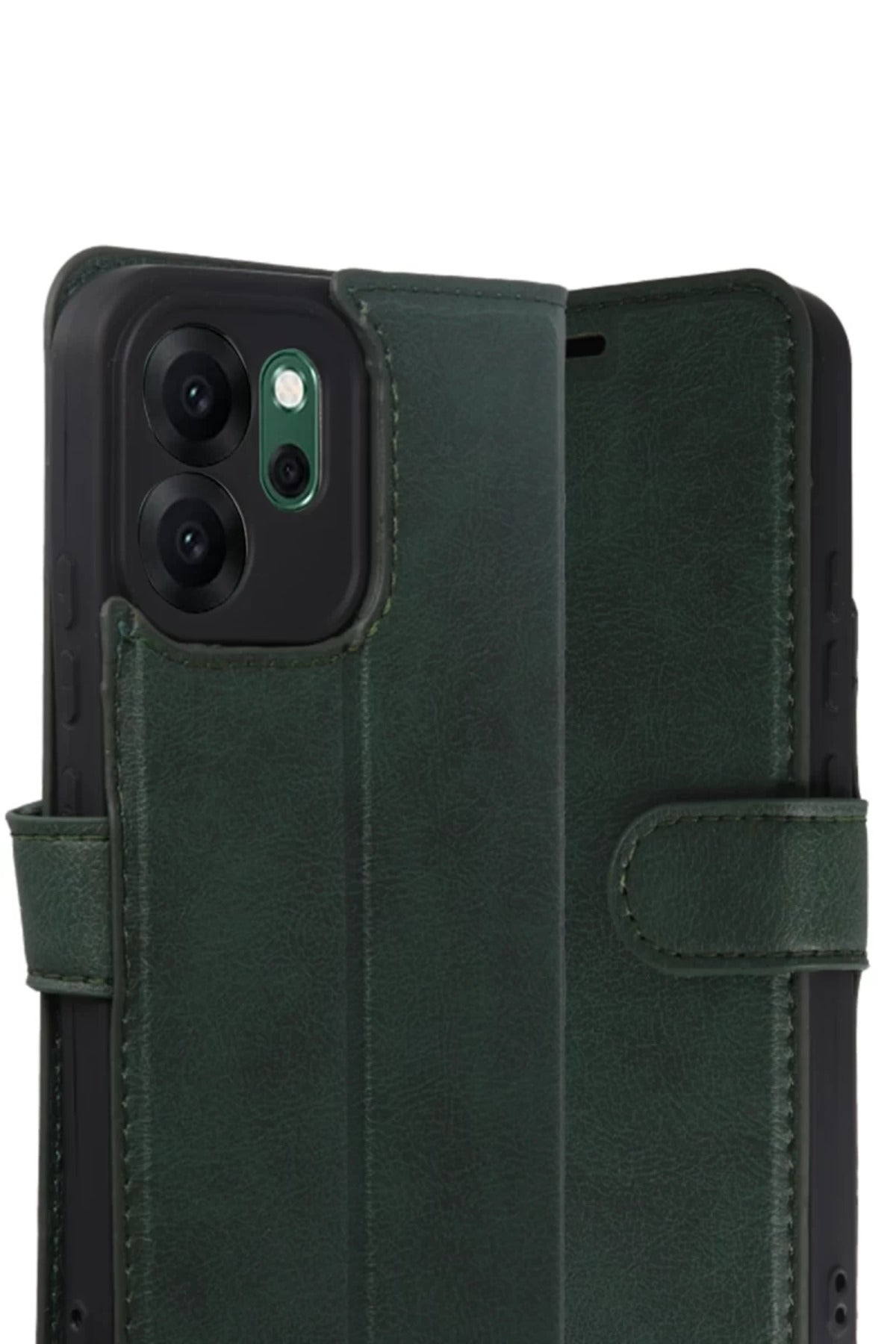 Oppo Reno 14F Uyumlu Trend S Plus Kapaklı Kılıf - Yeşil