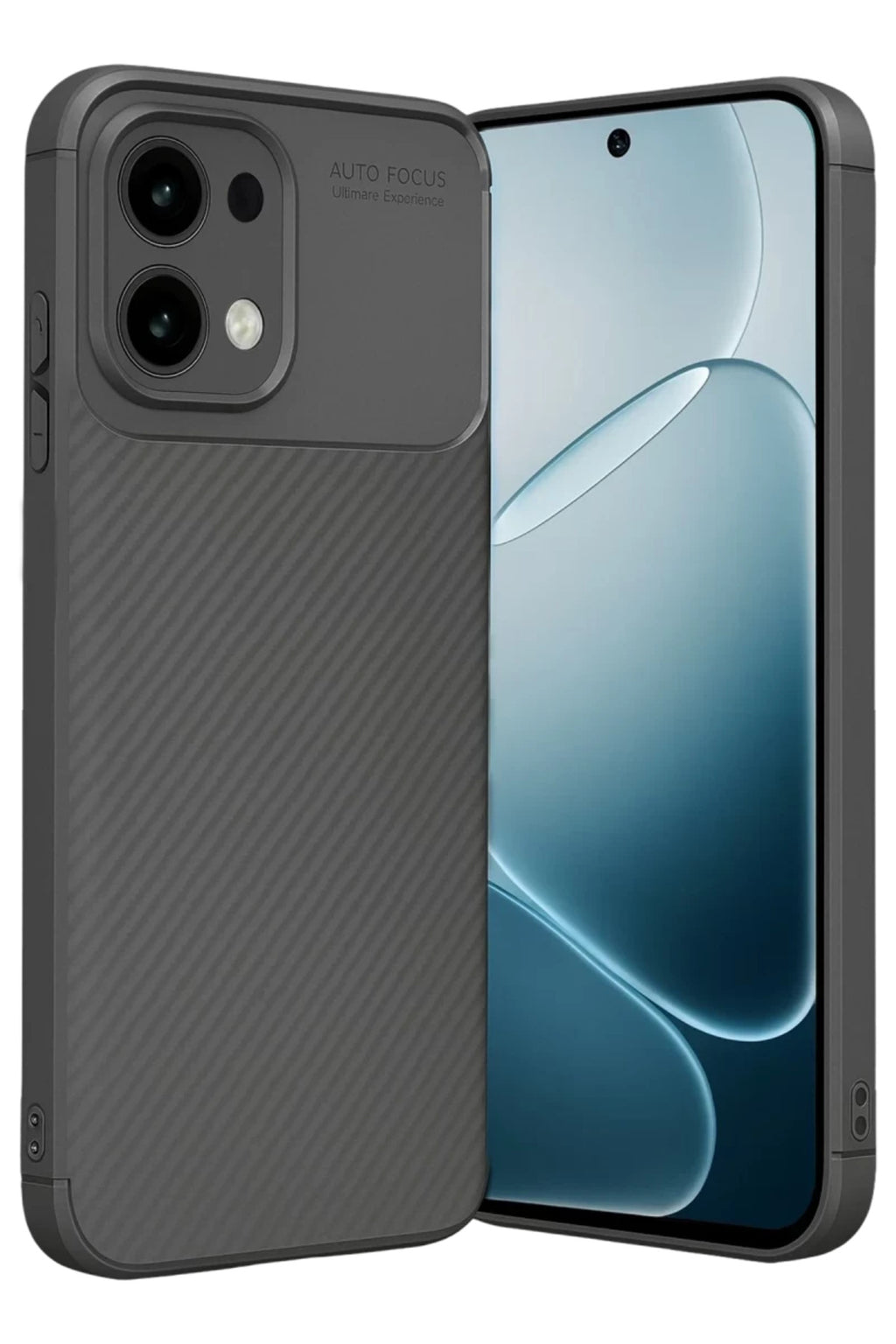 Oppo A6 Pro 4G Uyumlu Auto Focus Karbon Kapak - Gri