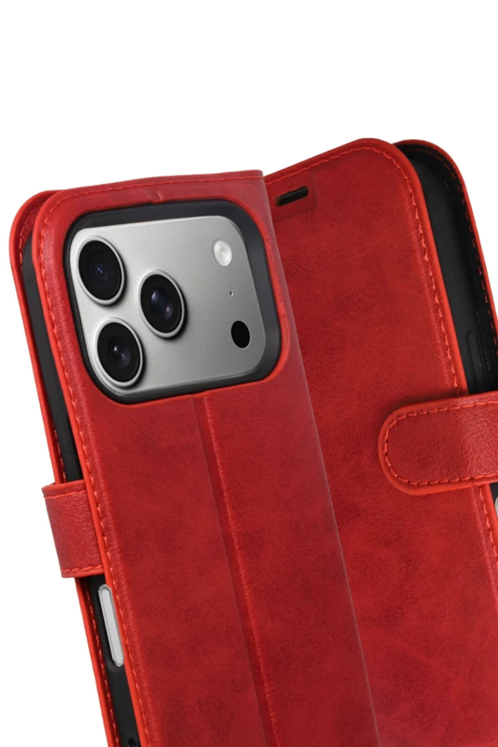 Apple iPhone 17 Pro Uyumlu Trend S Plus Kapaklı Kılıf - Kırmızı