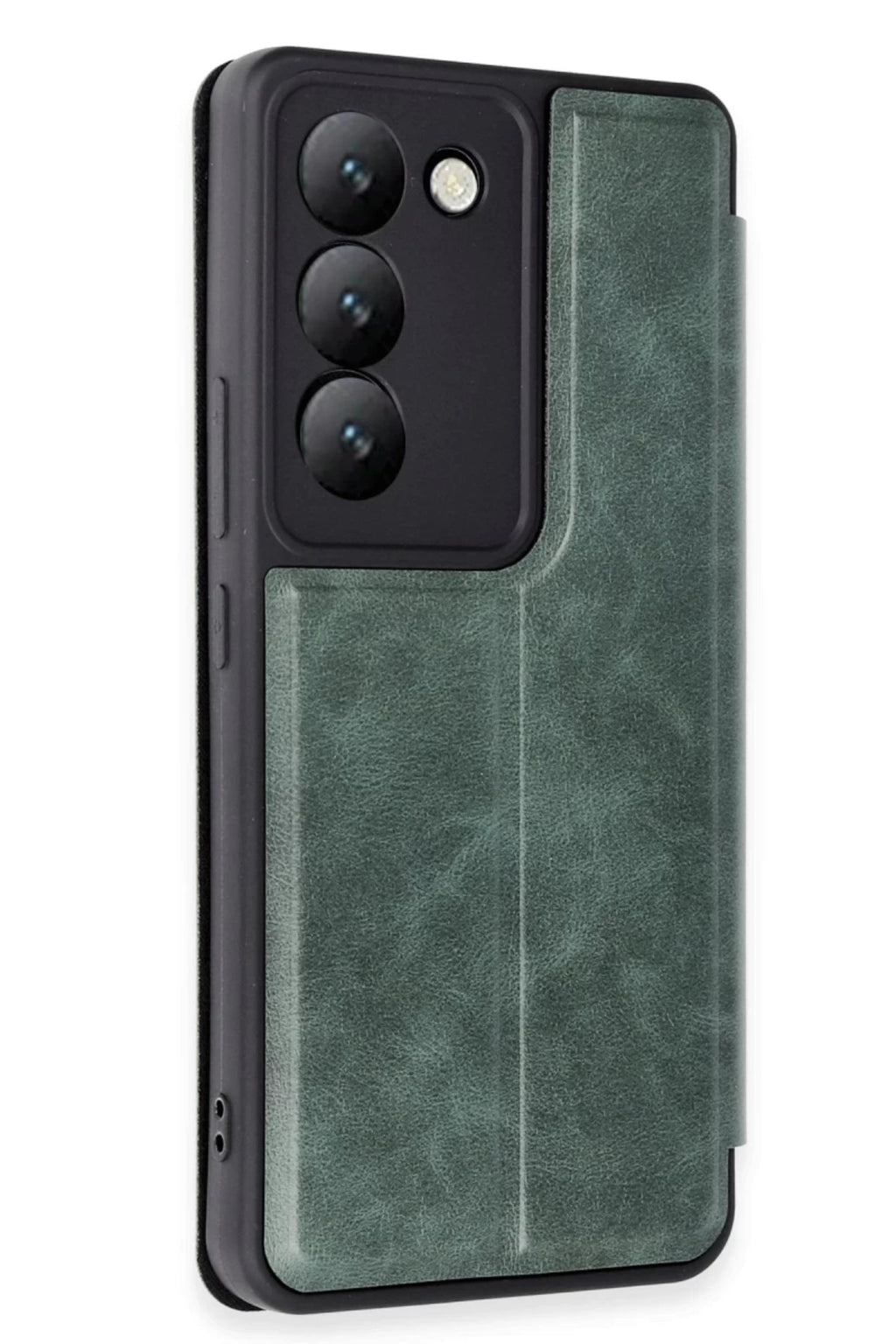 Vivo V30 Lite 4G Uyumlu Kılıf Flip Cover - Koyu Yeşil