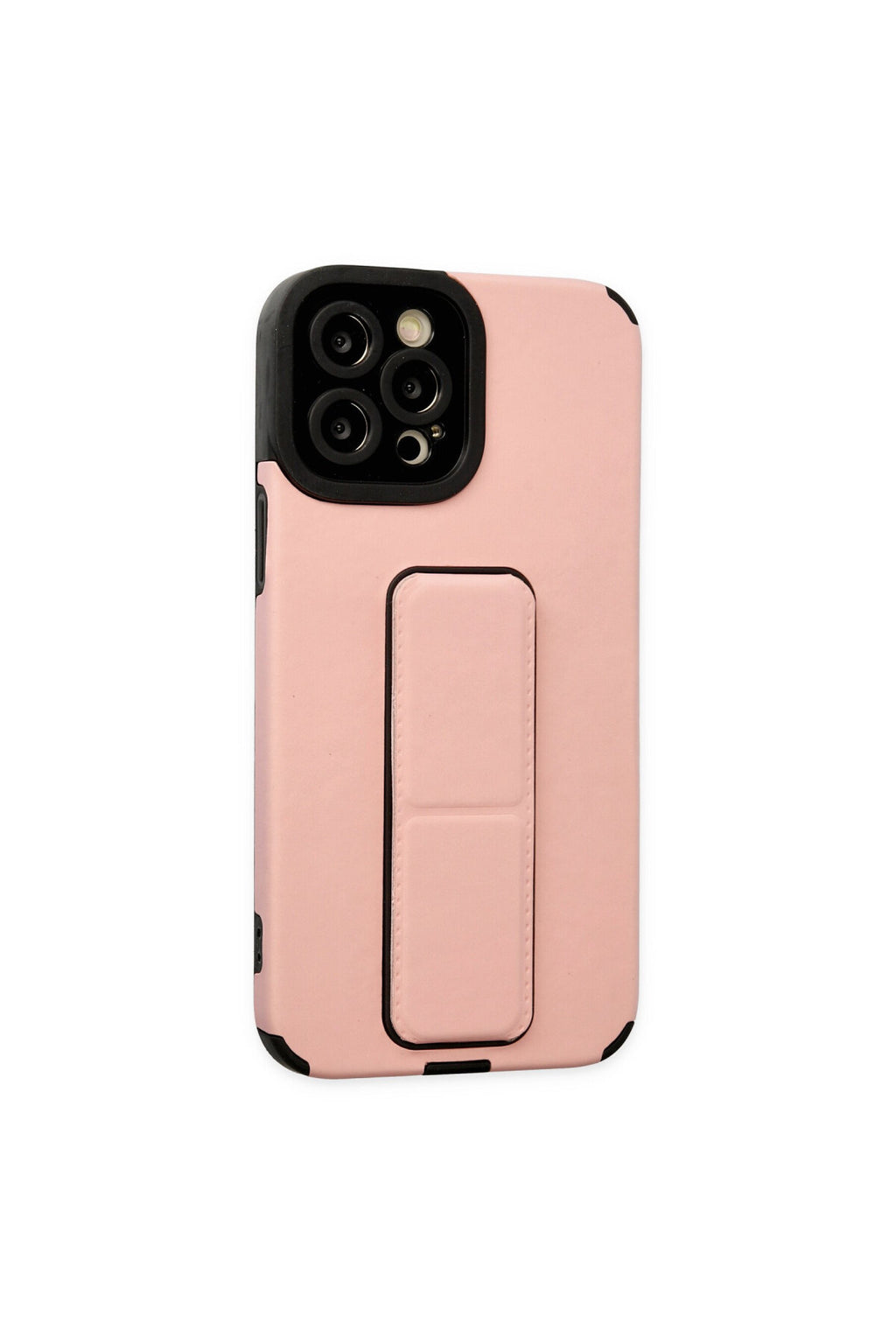 Apple iPhone 12 Pro Max Uyumlu Kılıf Mega Standlı Silikon - Pudra