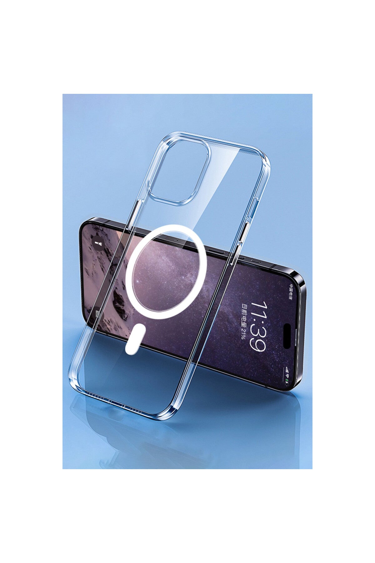 Apple iPhone 14 Pro Max Uyumlu Kılıf Tron Şeffaf Magsafe Kapak - Şeffaf