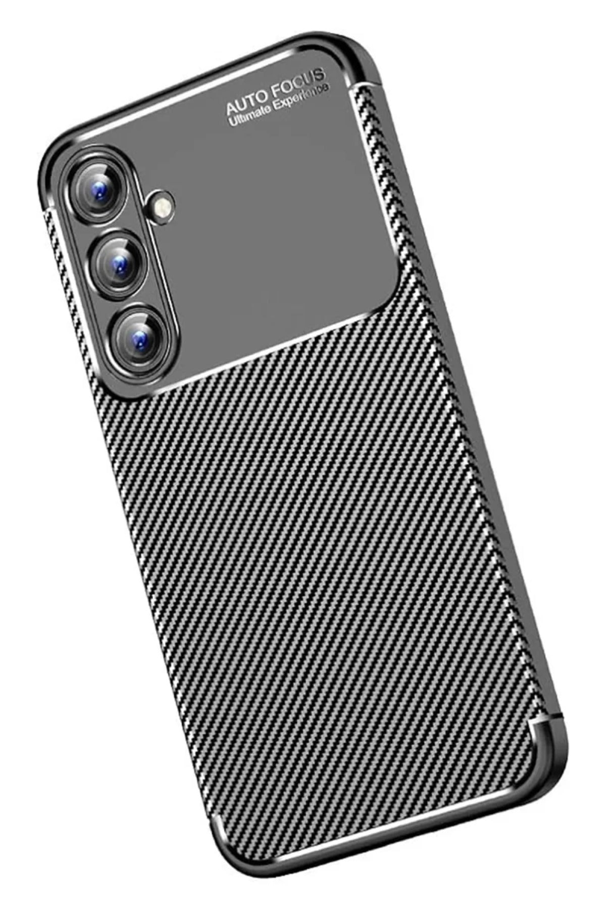 Samsung Galaxy A15 4G Uyumlu Kılıf Auto Focus Karbon Kapak - Siyah