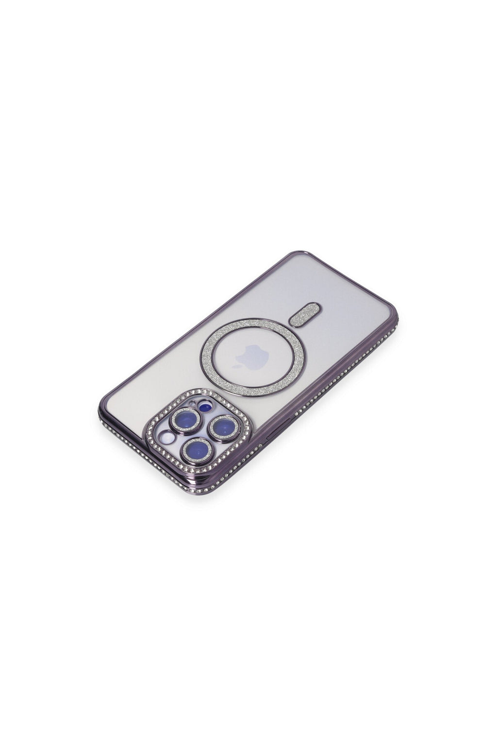 Apple iPhone 15 Pro Max Uyumlu Kılıf Joke Simli Magneticsafe Kılıf - Derin Mor