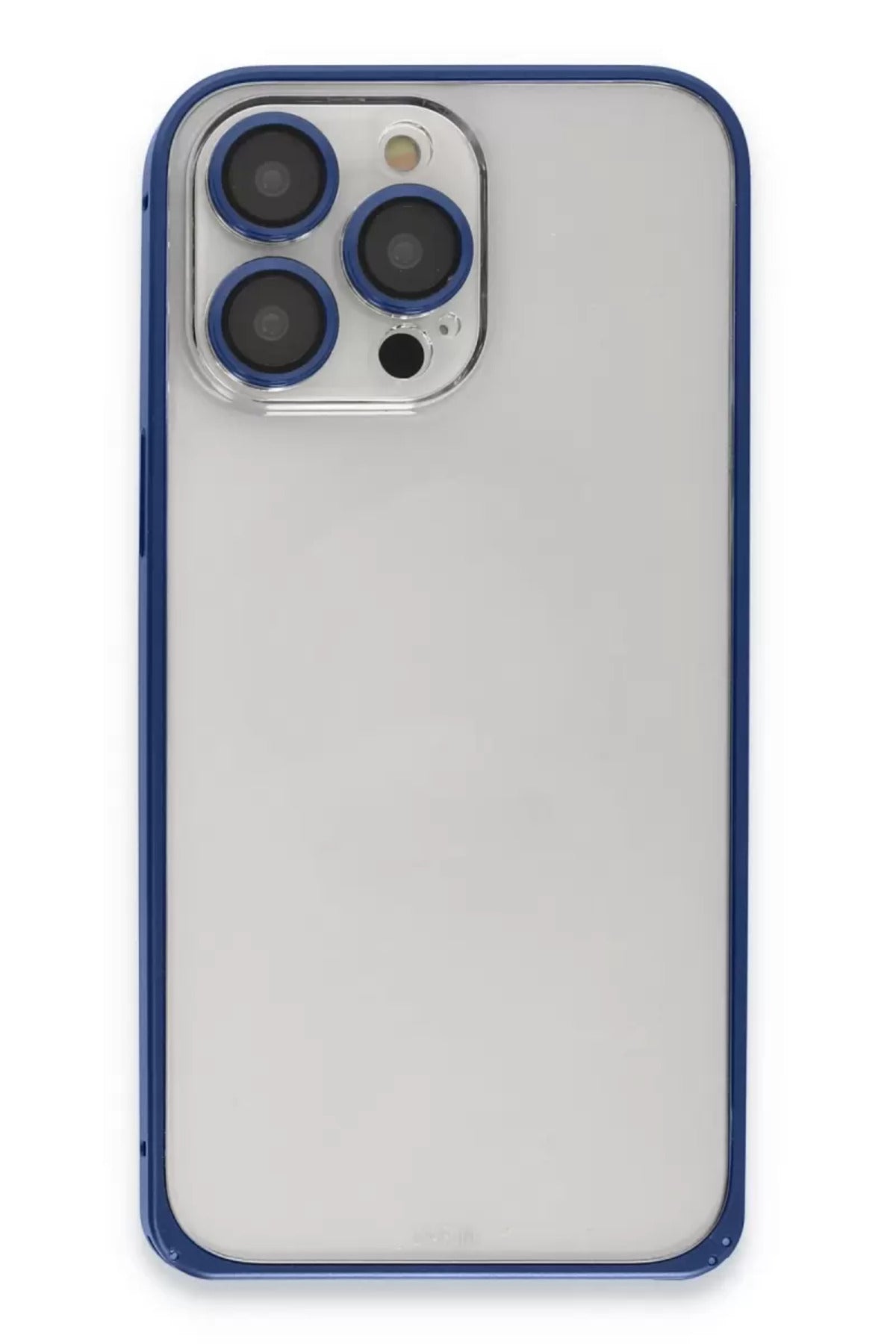 Joko Apple iPhone 15 Pro Uyumlu Metal Bumper Mat Kapak - Lacivert