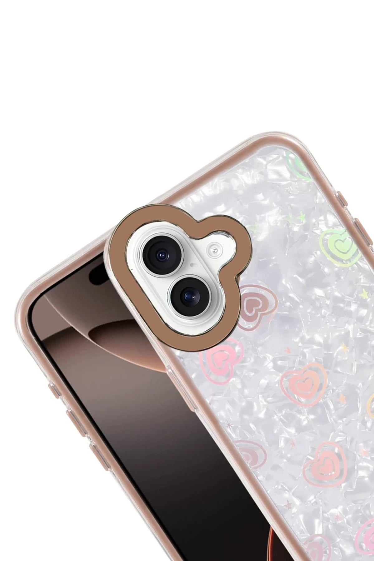Apple iPhone 16 Uyumlu Lumi Desenli Kapak - Çöl Titanyum
